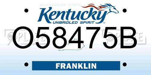 O58475B Kentucky License Plate