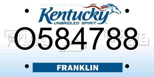O584788 Kentucky License Plate