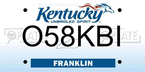 O58KBI Kentucky License Plate