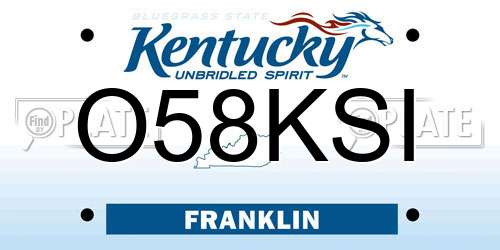 O58KSI Kentucky License Plate