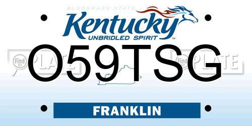 O59TSG Kentucky License Plate