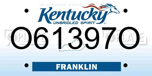 O61397O Kentucky License Plate