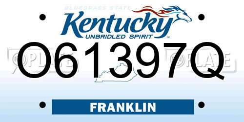 O61397Q Kentucky License Plate