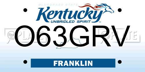 O63GRV Kentucky License Plate