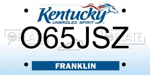 O65JSZ Kentucky License Plate
