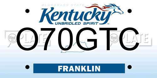 O70GTC Kentucky License Plate