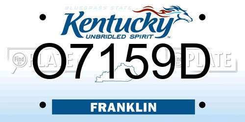 O7159D Kentucky License Plate