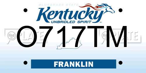 O717TM Kentucky License Plate