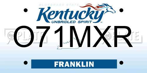 O71MXR Kentucky License Plate