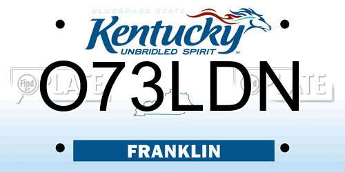 O73LDN Kentucky License Plate