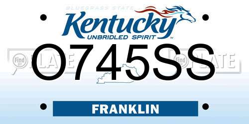 O745SS Kentucky License Plate