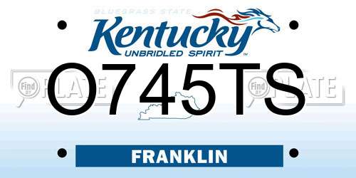 O745TS Kentucky License Plate