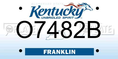 O7482B Kentucky License Plate