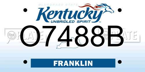O7488B Kentucky License Plate