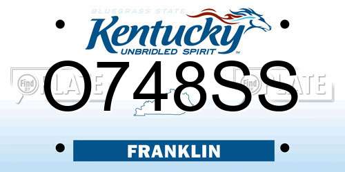 O748SS Kentucky License Plate