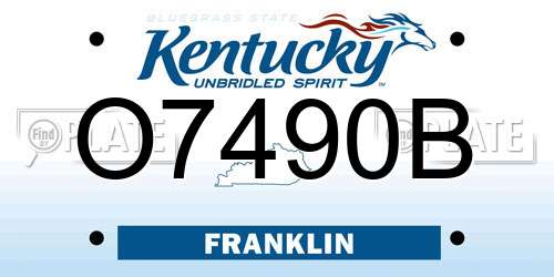 O7490B Kentucky License Plate