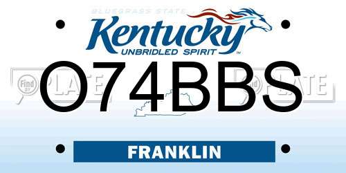 O74BBS Kentucky License Plate