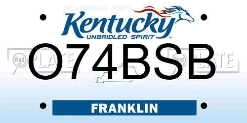 O74BSB Kentucky License Plate