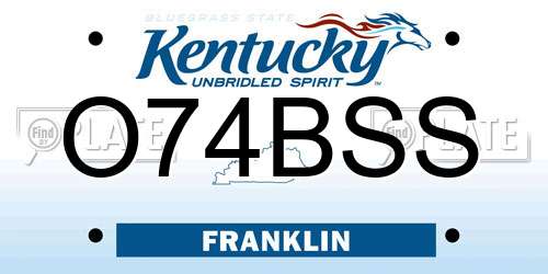 O74BSS Kentucky License Plate