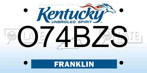 O74BZS Kentucky License Plate