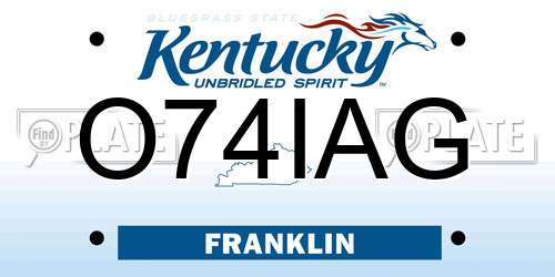 O74IAG Kentucky License Plate