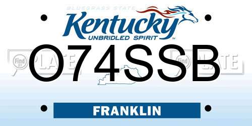 O74SSB Kentucky License Plate