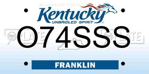 O74SSS Kentucky License Plate