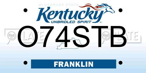 O74STB Kentucky License Plate