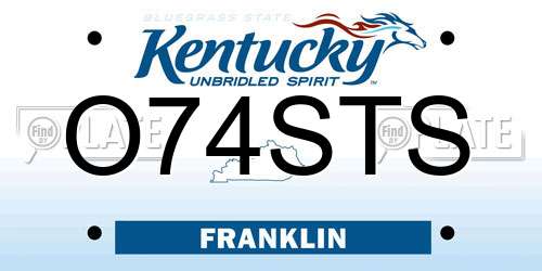O74STS Kentucky License Plate