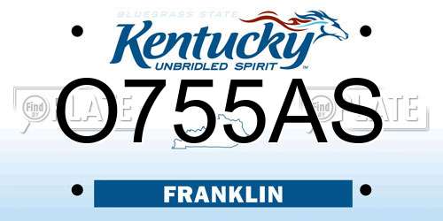 O755AS Kentucky License Plate
