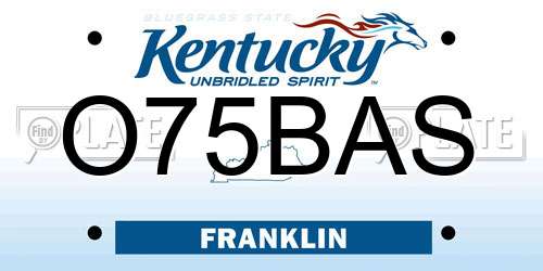 O75BAS Kentucky License Plate