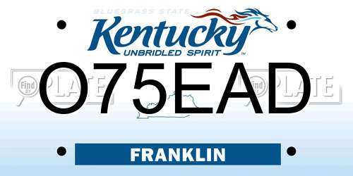 O75EAD Kentucky License Plate