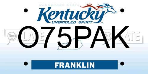O75PAK Kentucky License Plate
