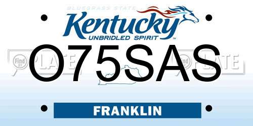 O75SAS Kentucky License Plate