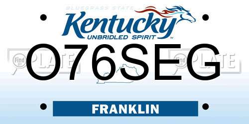 O76SEG Kentucky License Plate