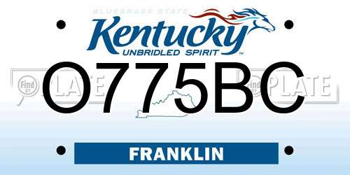O775BC Kentucky License Plate