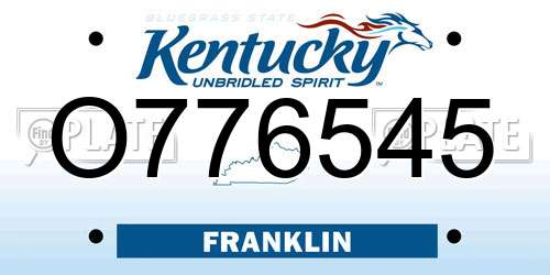 O776545 Kentucky License Plate