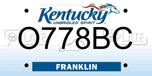 O778BC Kentucky License Plate