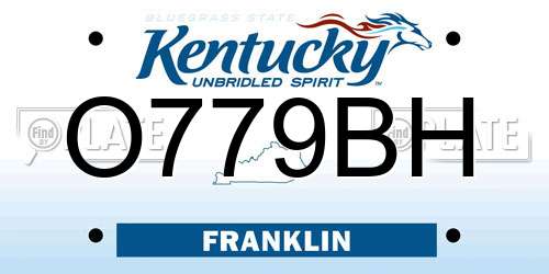 O779BH Kentucky License Plate