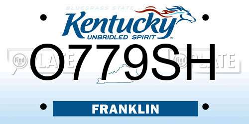 O779SH Kentucky License Plate