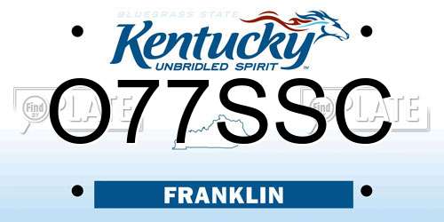 O77SSC Kentucky License Plate