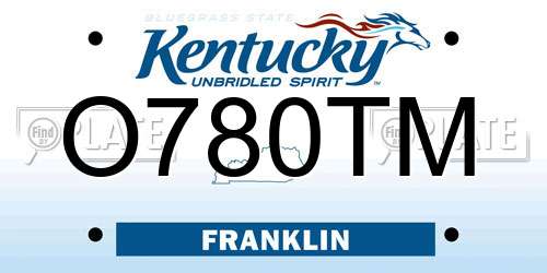 O780TM Kentucky License Plate