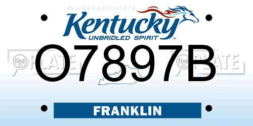 O7897B Kentucky License Plate