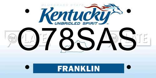 O78SAS Kentucky License Plate