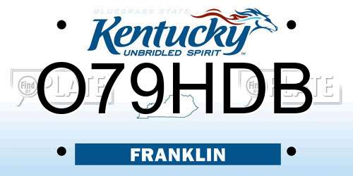 O79HDB Kentucky License Plate