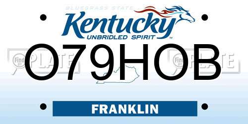 O79HOB Kentucky License Plate