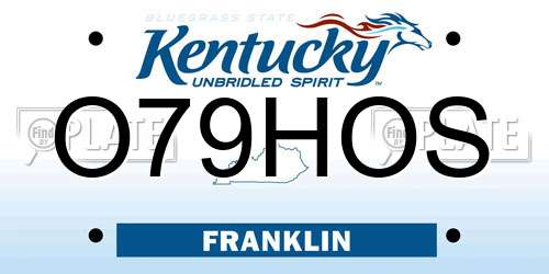 O79HOS Kentucky License Plate