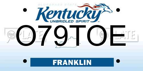O79TOE Kentucky License Plate