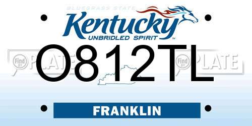 O812TL Kentucky License Plate