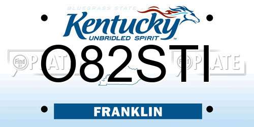 O82STI Kentucky License Plate